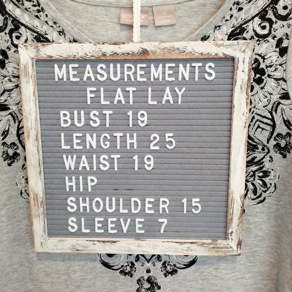 Chico's Zenergy Gray Scroll Print Tee Chico Size 0=Small - Picture 10 of 10